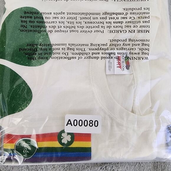 Vintage 90s Fruit of the Loom St Patrick's Day Graphic Tee Size 2XL Lucky Clover - Picture 10 of 10